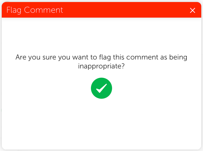 Flagging another student's comment pop up